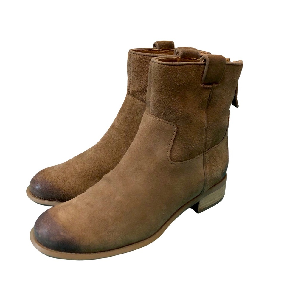 Nine West Tan Leather Western Round Toe Casual Ankle Boots 7